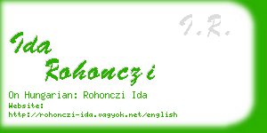 ida rohonczi business card